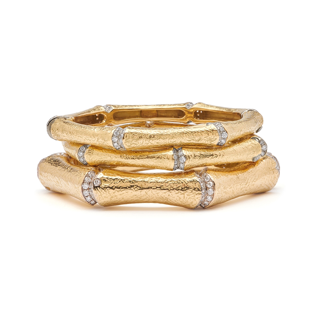 Hinged Diamond "Bamboo" Bangle B-1256_B-1234_18k_yg_Hinged_Pave_Diamond_Bamboo_Bangle_with_Paired_Small.jpg