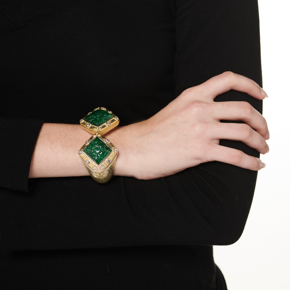Emerald and Diamond Bracelet B-1263-14092_on_model1.jpg