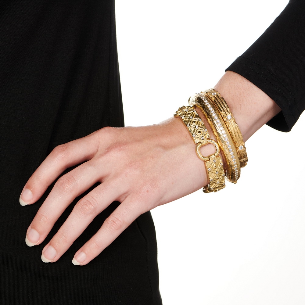 "Dots and Diamonds" Bangles with Diamonds B-1316,_B-1320_B-1247_on_model.jpg