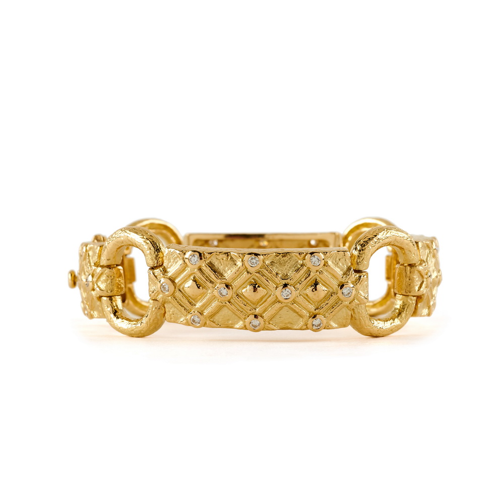 Large "Kayla" Link Bracelet with Diamonds