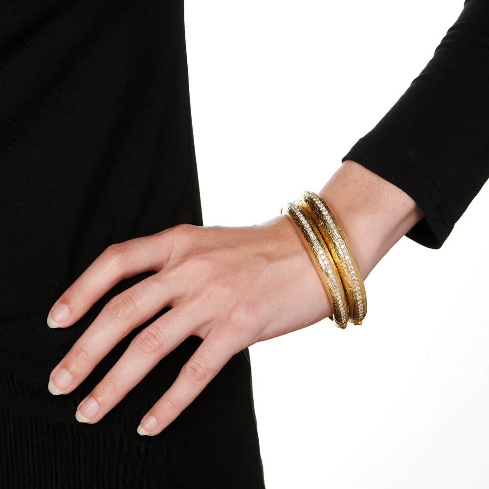 "Dots and Diamonds" Bangles with Diamonds B-1319_B-1320_on_model.jpg