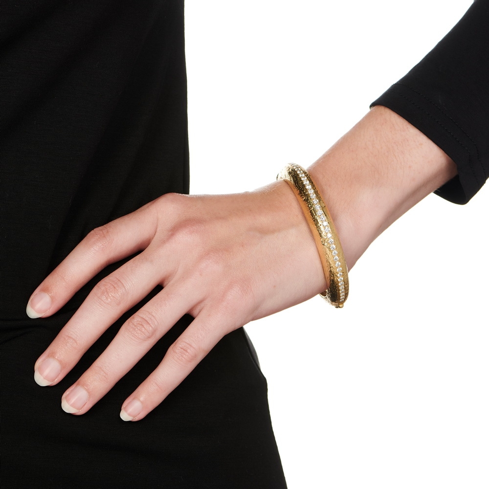 "Dots and Diamonds" Bangles with Diamonds B-1320_on_model.jpg