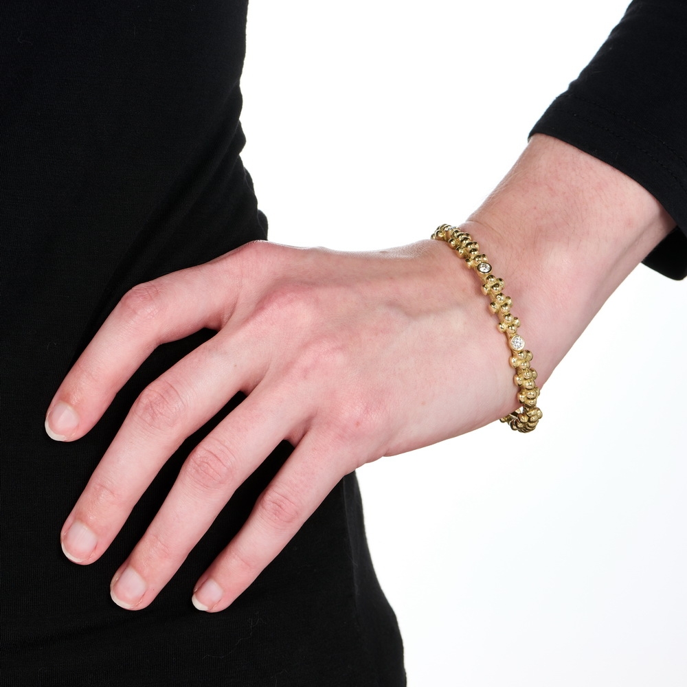 "Bubbles" Bangle with Diamonds B-1431-17264_on_model1.jpg