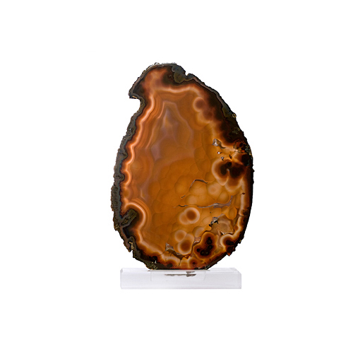 Large Opaque Agate Slice on Lucite Base