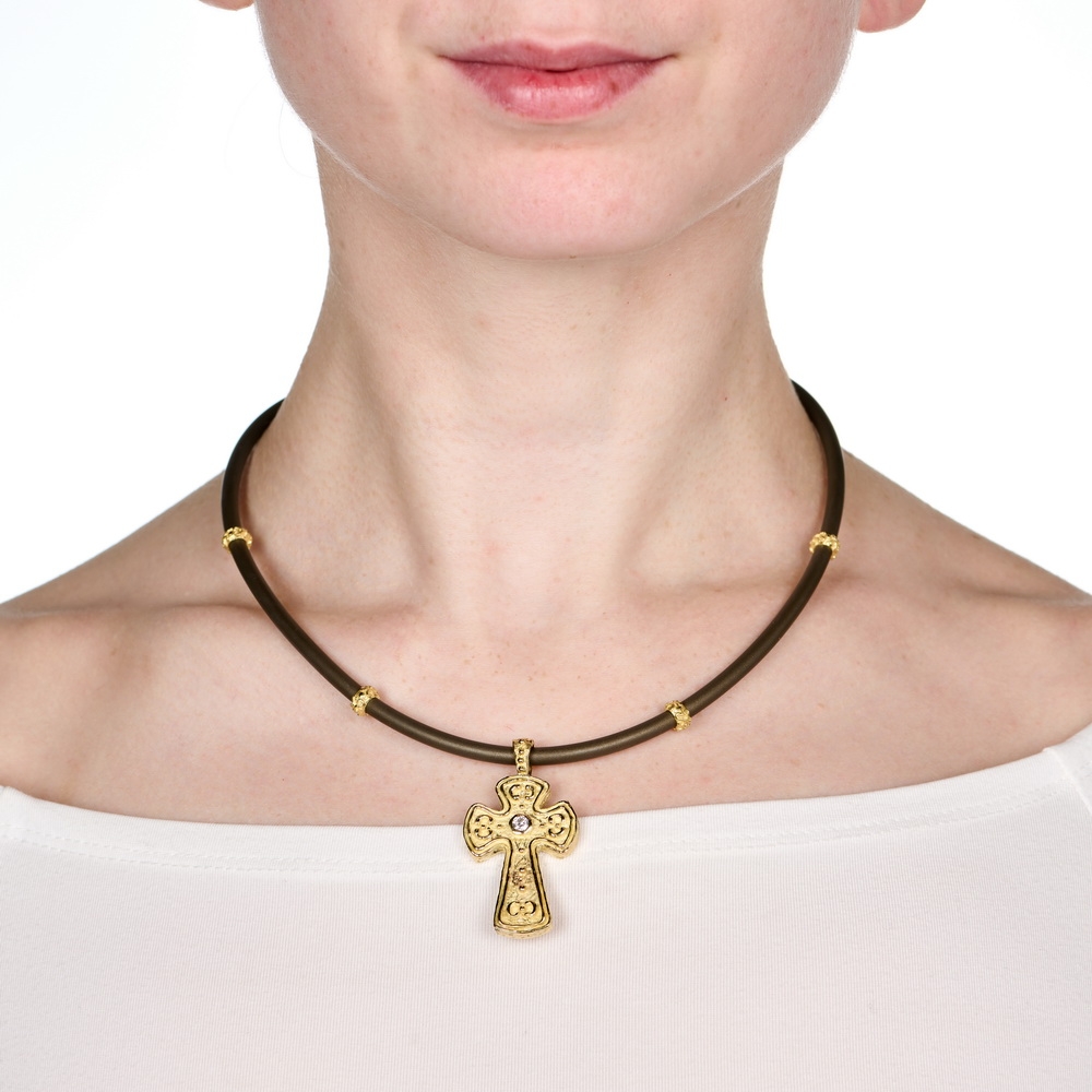 Medium “Lyon’s” Cross with Diamond D-1022-17257_on_N-1802_on_model.jpg