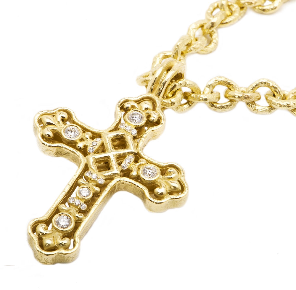 Large Coreena Cross D-1088_Lg_Coreena_Cross_on_N-1066_8mm_Link_Necklace.jpg