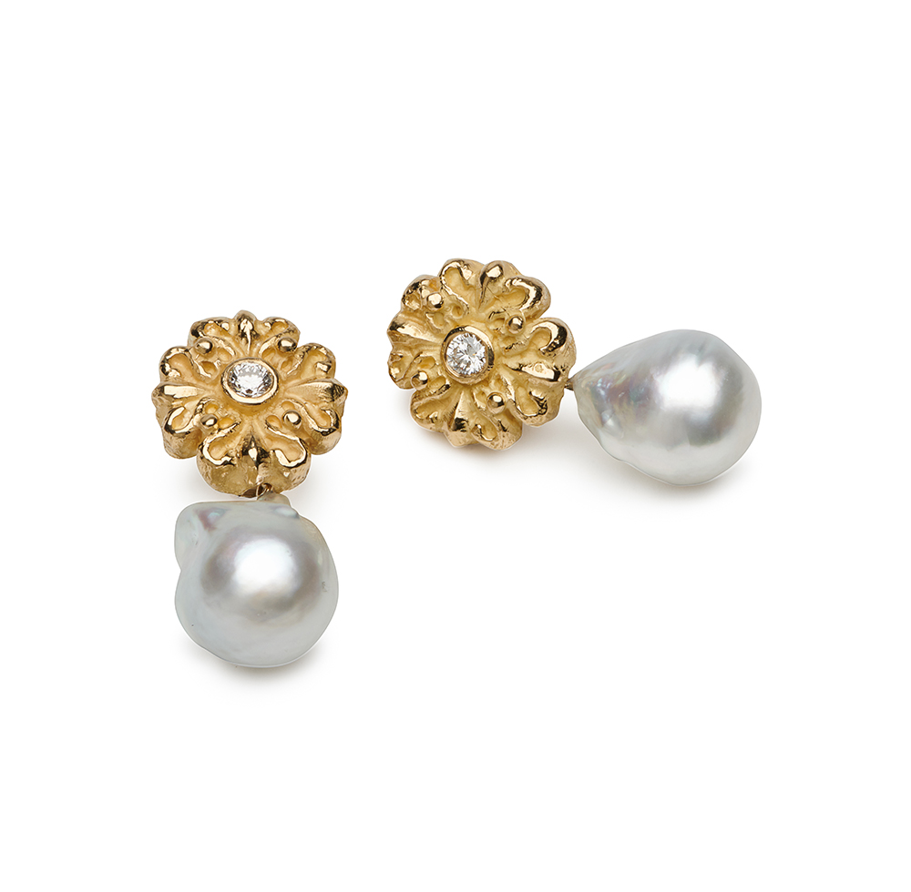 "Laura" Earrings with Pearl Drops