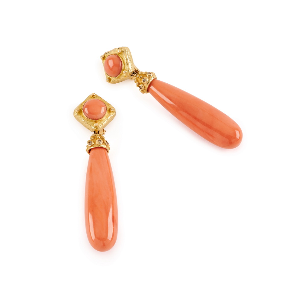 Orange Coral Earrings