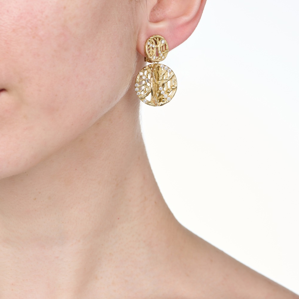 Diamond "Vanderbilt" Short Dangle Earrings E-1463-17409_on_model.jpg