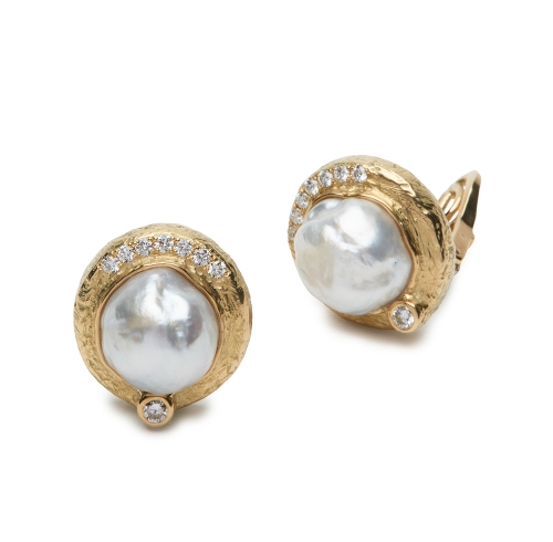 Pearl and Diamond Earrings