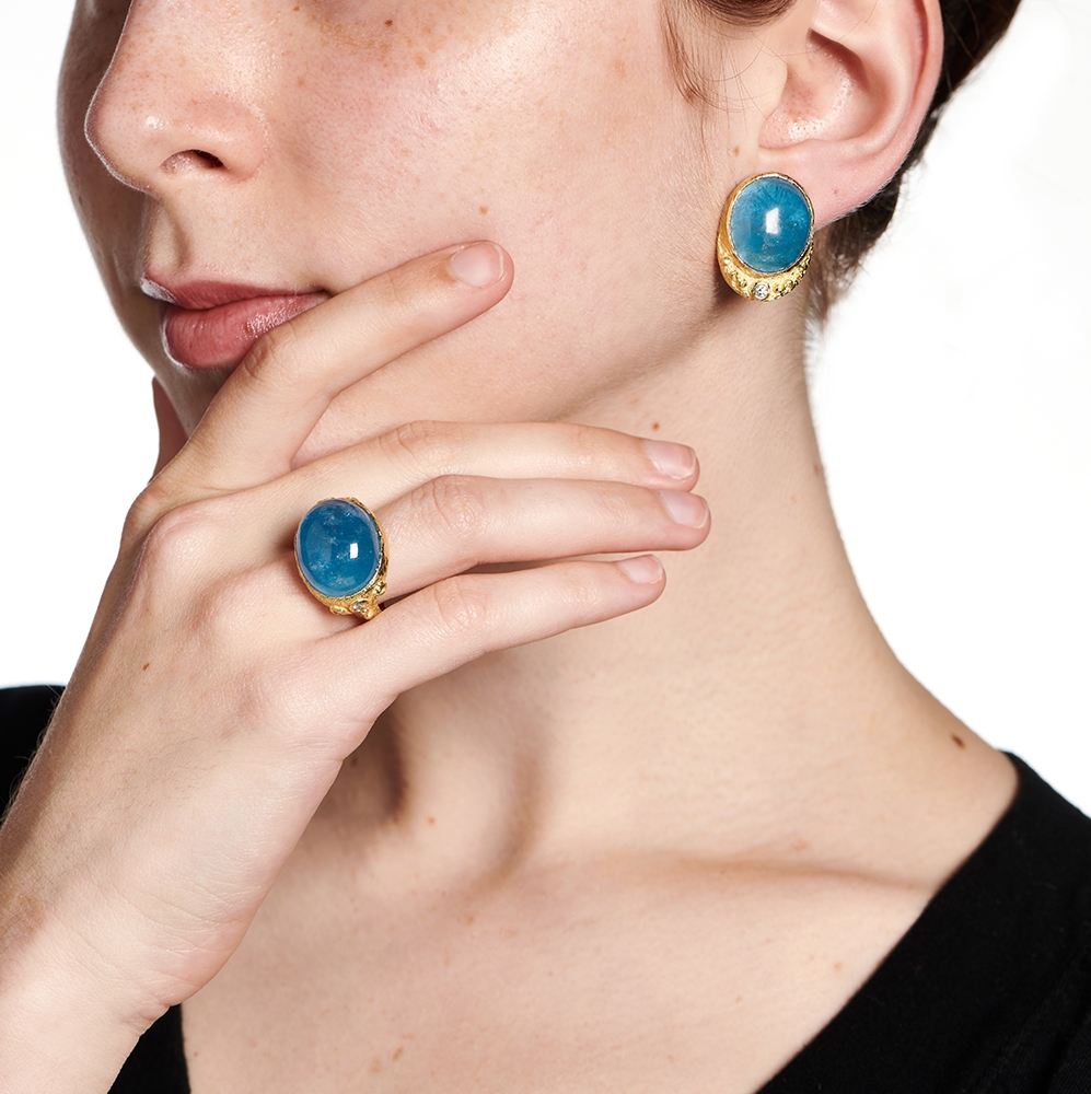 Aquamarine and Diamond Earrings E-1582-14197_R-1531-14197_on_model.jpg