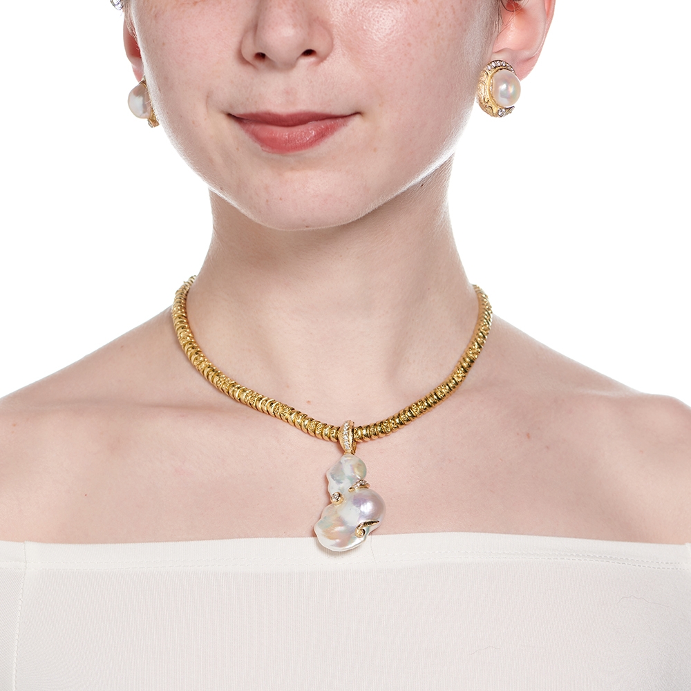 Baroque White Pearl and Diamond Earrings E-1640-14743,_D-1360-14742_N-1183_on_model1.jpg