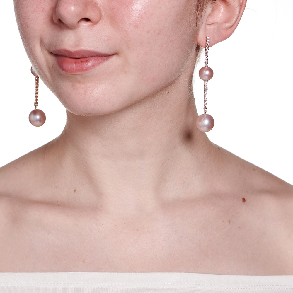 Pearl and Diamond Drop Earrings E-1647_on_model.jpg