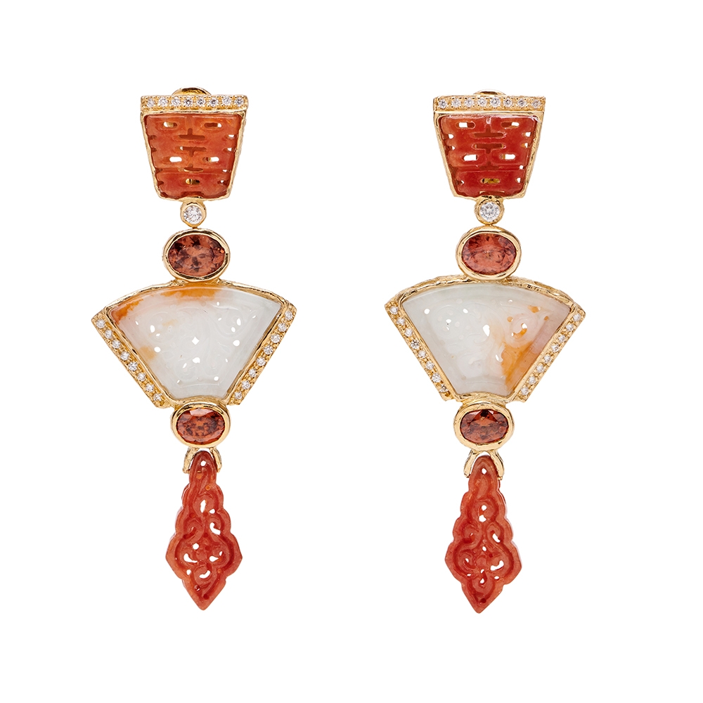 Jade, Zircon and Diamond Earrings E-1658-14872_Carved_Jade,_Fac_Zircon_and_Diamond_Drop_Earrings.jpg