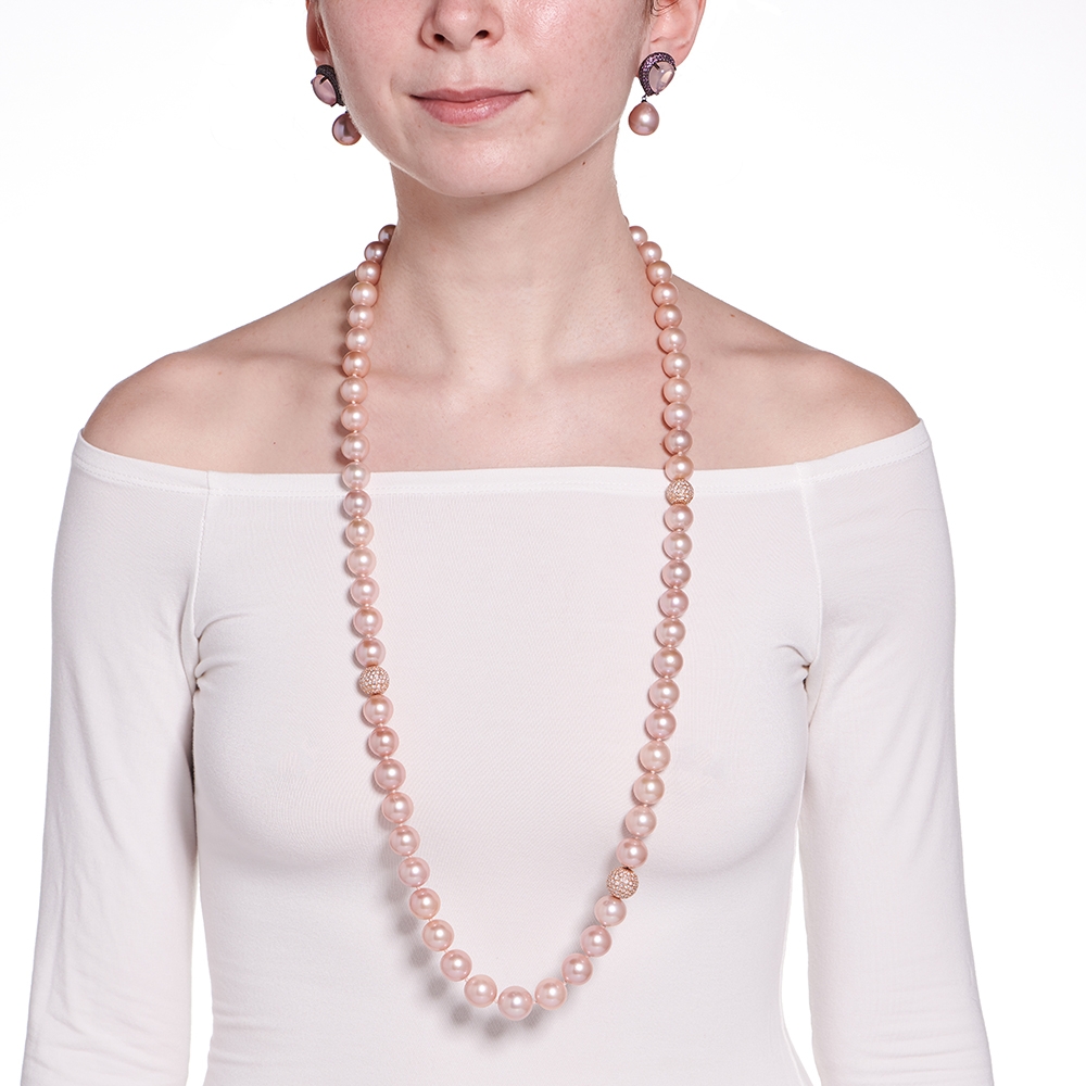 Pearl & Diamond Ball Necklace E-1664-0000_N-2131-0000_on_model1.jpg