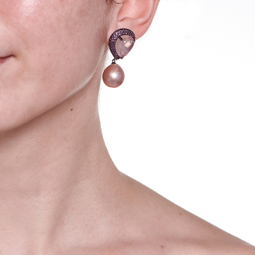 Quartz, Sapphire and Pearl Earrings E-1664-0000_on_model.jpg