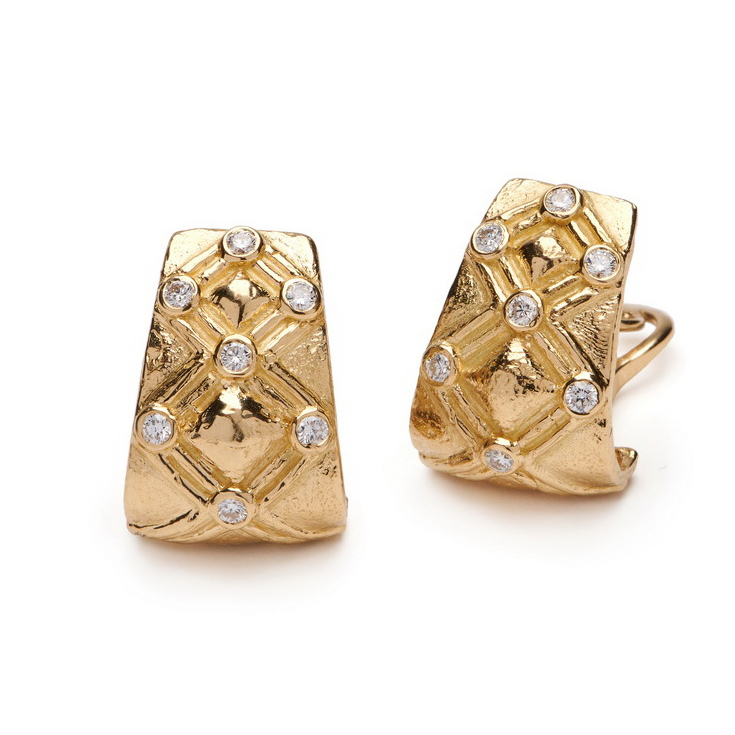 Large "Kayla" Loop Earrings with Diamonds