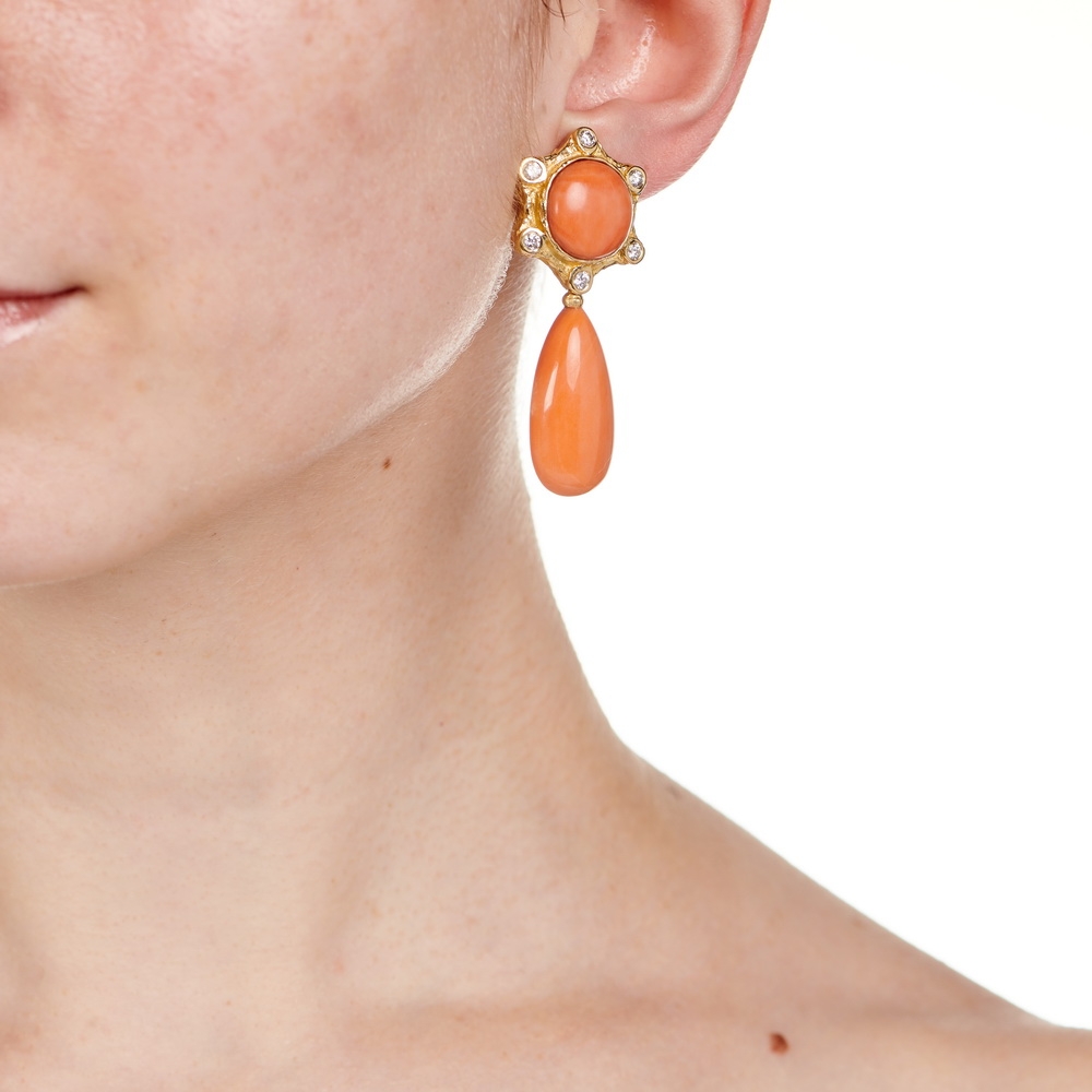 Coral Drop Earrings with Diamonds E-1692-15235_on_model.jpg