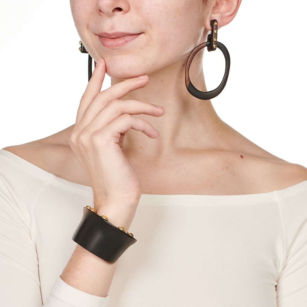 Ebony and Maple Loop Earrings E-1694-15339_B-1311-15340_on_model1.jpg