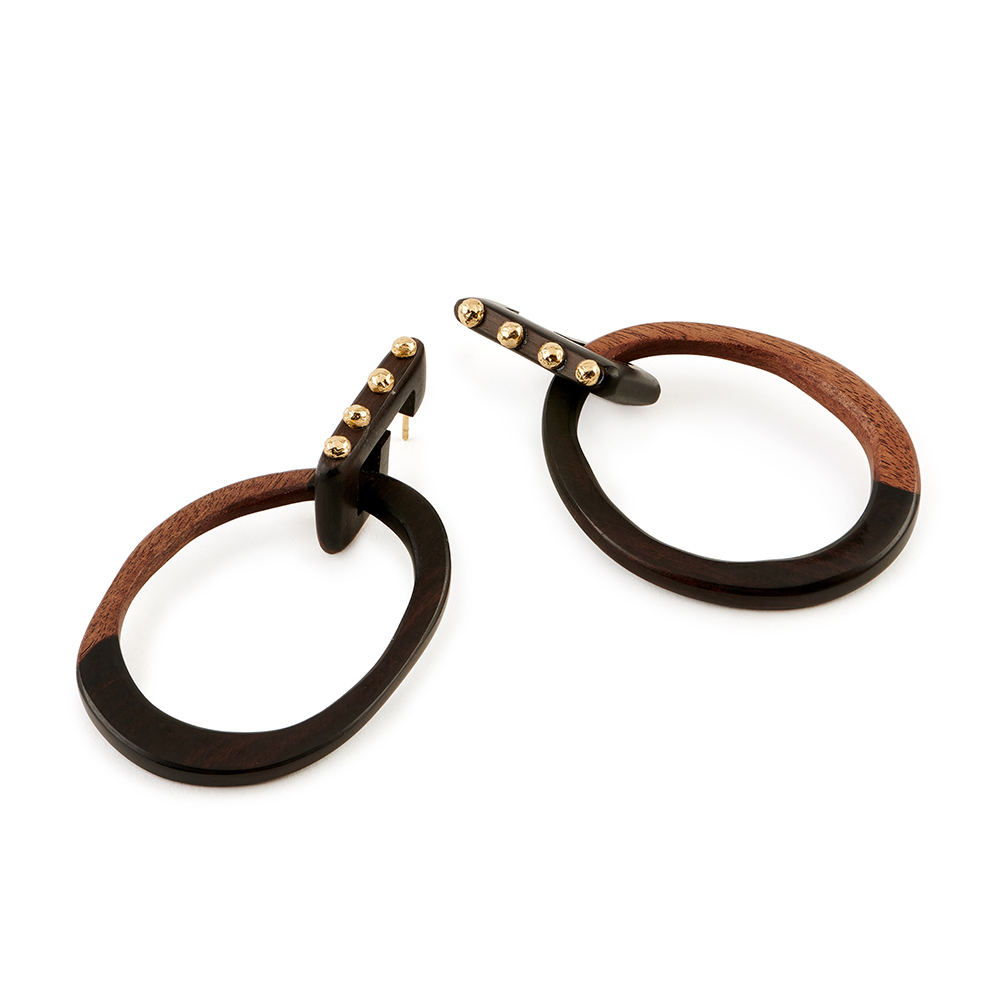 Ebony and Maple Loop Earrings