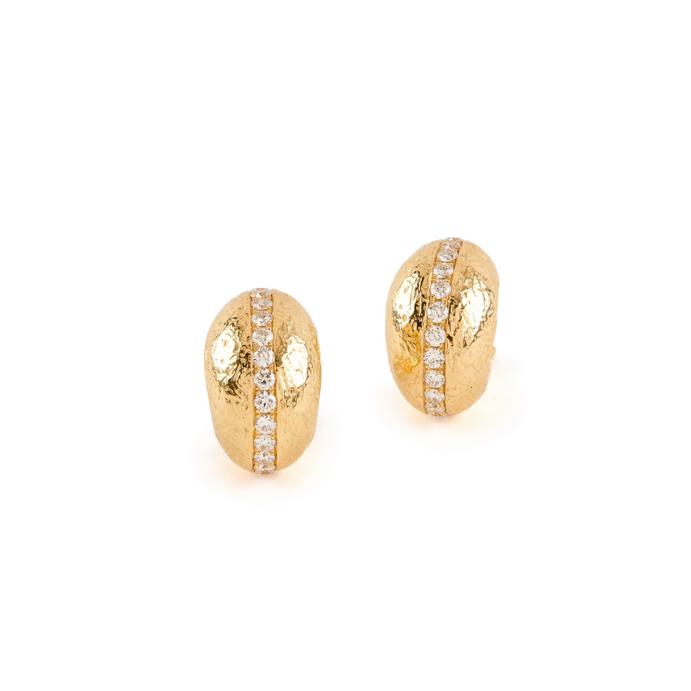 "Dots and Diamonds" with Diamonds Loop Earrings in Medium