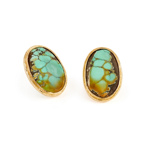 Turquoise Cabochon Earrings