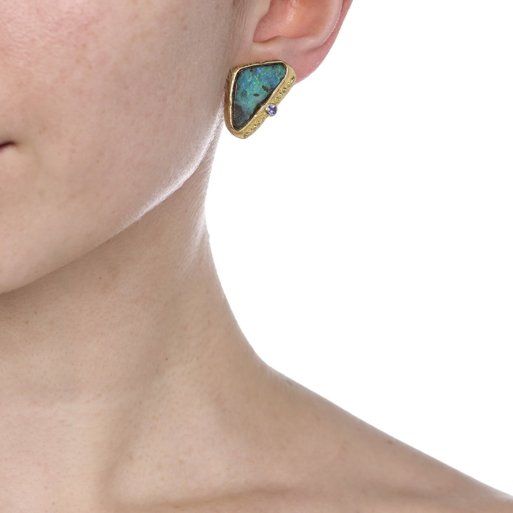Boulder Opal & Tanzanite Earrings E-1781-16375_on_model.jpg