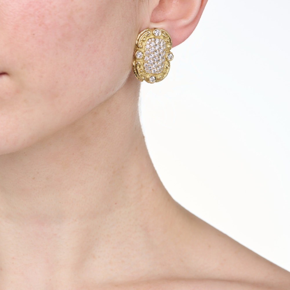 Large Light "Coskey's Column" Earrings with Pave Diamonds E-1804-17412_on_model1.jpg