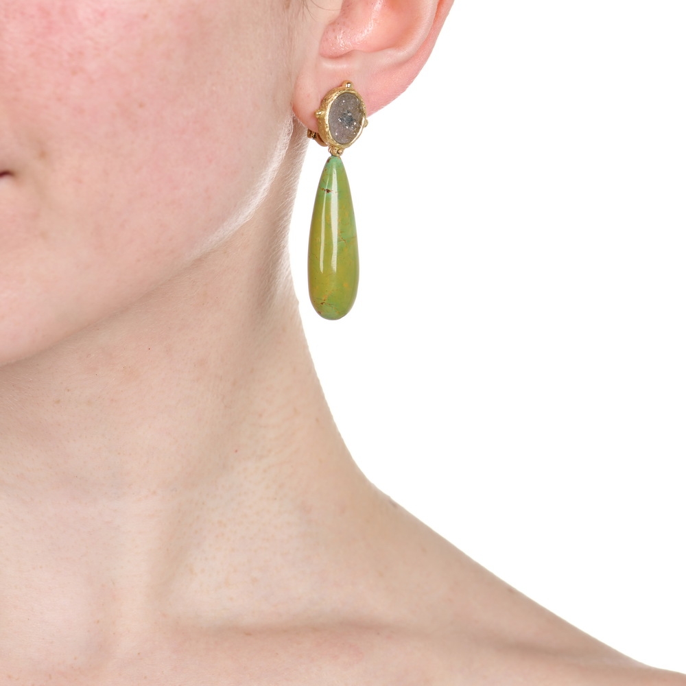 Drusy Earrings with Blue Ridge Turquoise Drops E-1864-17220_on_model.jpg