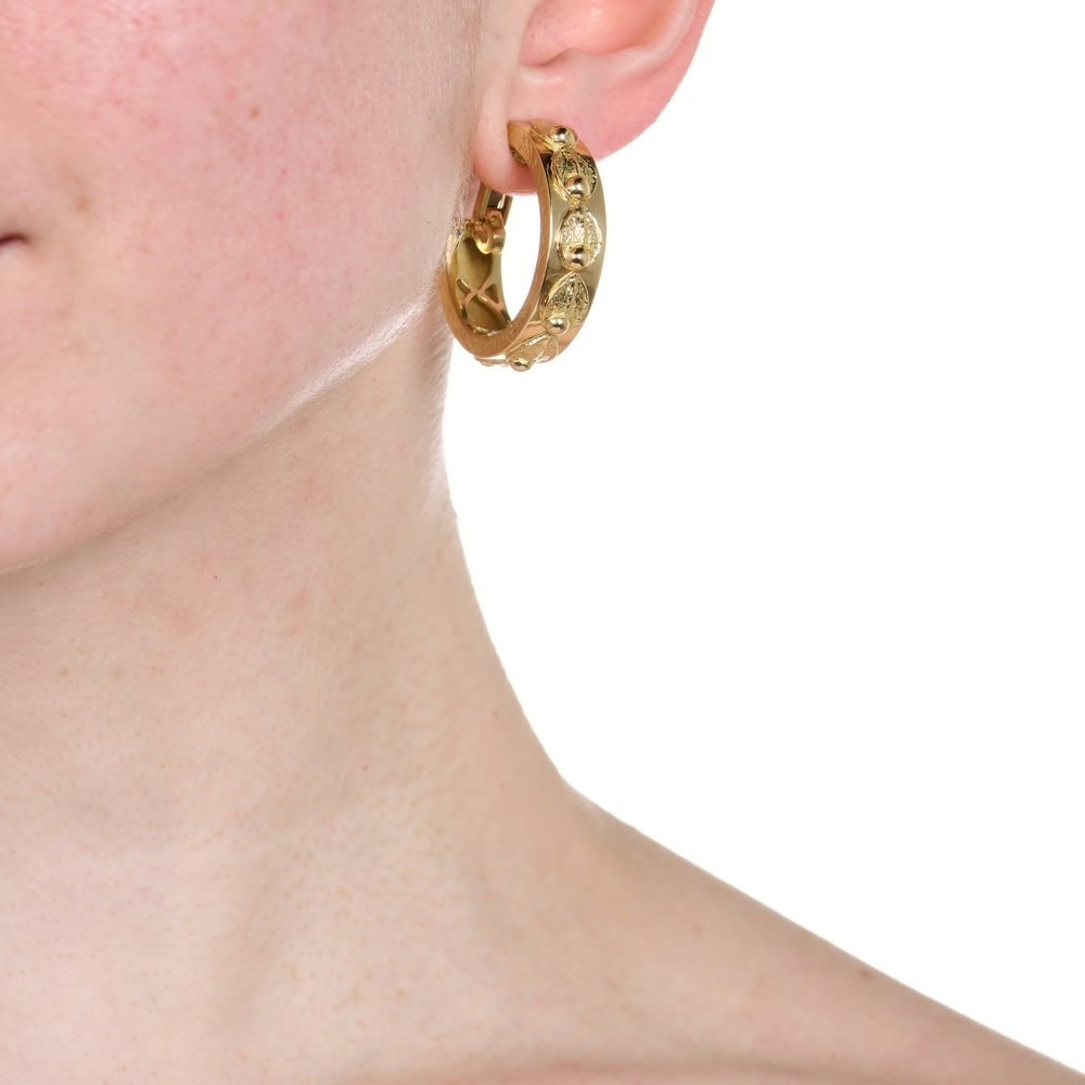 Medium "Woodlands" Loop Earrings E-1866_on_model.jpg