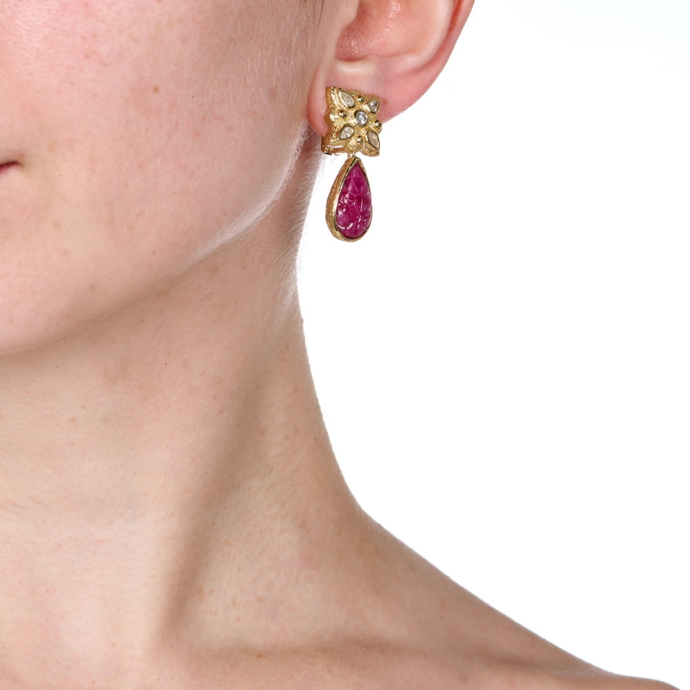 Carved Ruby and Diamond Earrings E-1874-17281_on_model.jpg