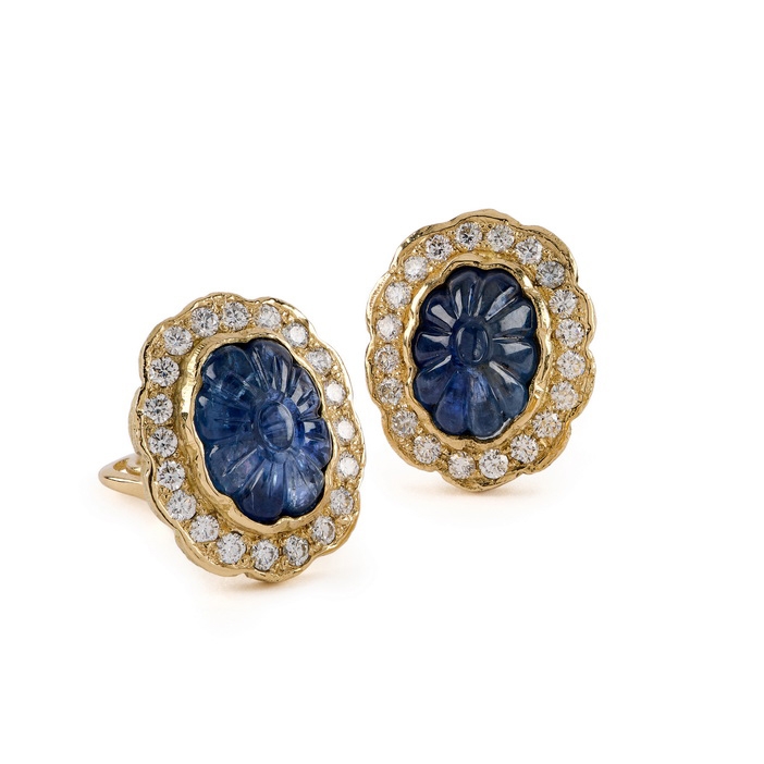 Carved Sapphire and Diamond Earrings E-1875-17282,_Carved_Sapphire_Dia_Earrings.jpg