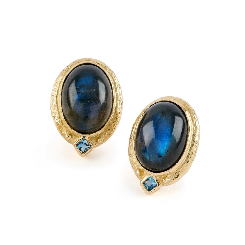 Labradorite and Aquamarine Earrings 