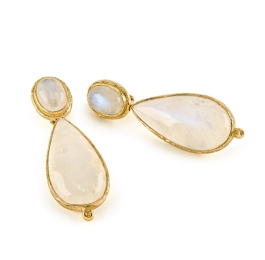 Moonstone Earrings with Pear Shape Moonstone Dangles