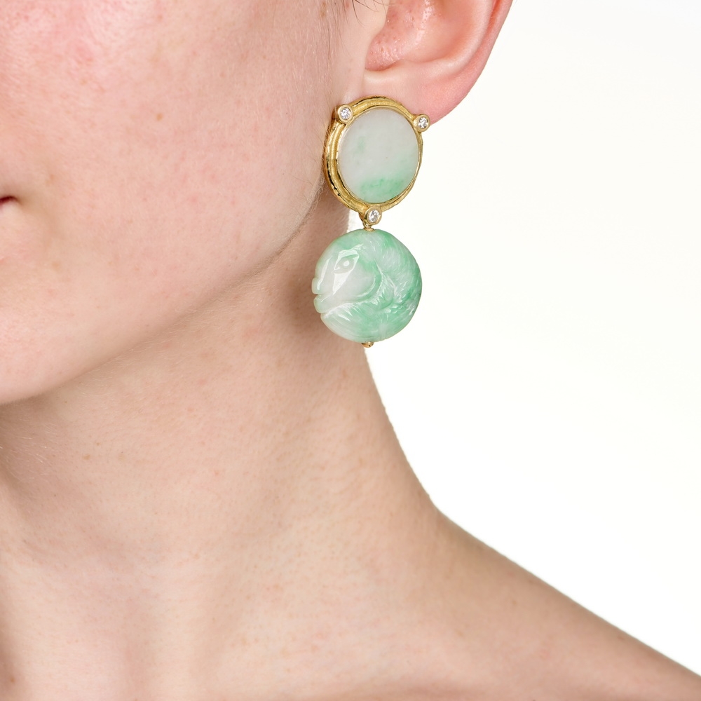 Jade and Diamond Earrings with Carved Jade Dangles E-1896-17685_on_model.jpg