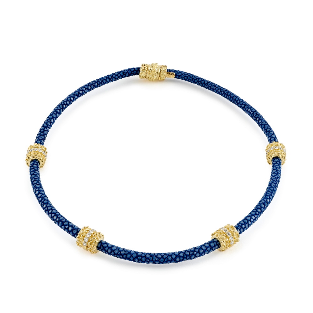 "Saphir" Stingray Necklace with Diamond Double "Laura" Rondelles N-1777,_Dia,_5mm_“Saphir”_Stingray_Cord_Necklace_w_Dia_Double_“Laura”_Rondelles_“Laura”_Rondelle_Magnetic_Clasp.jpg