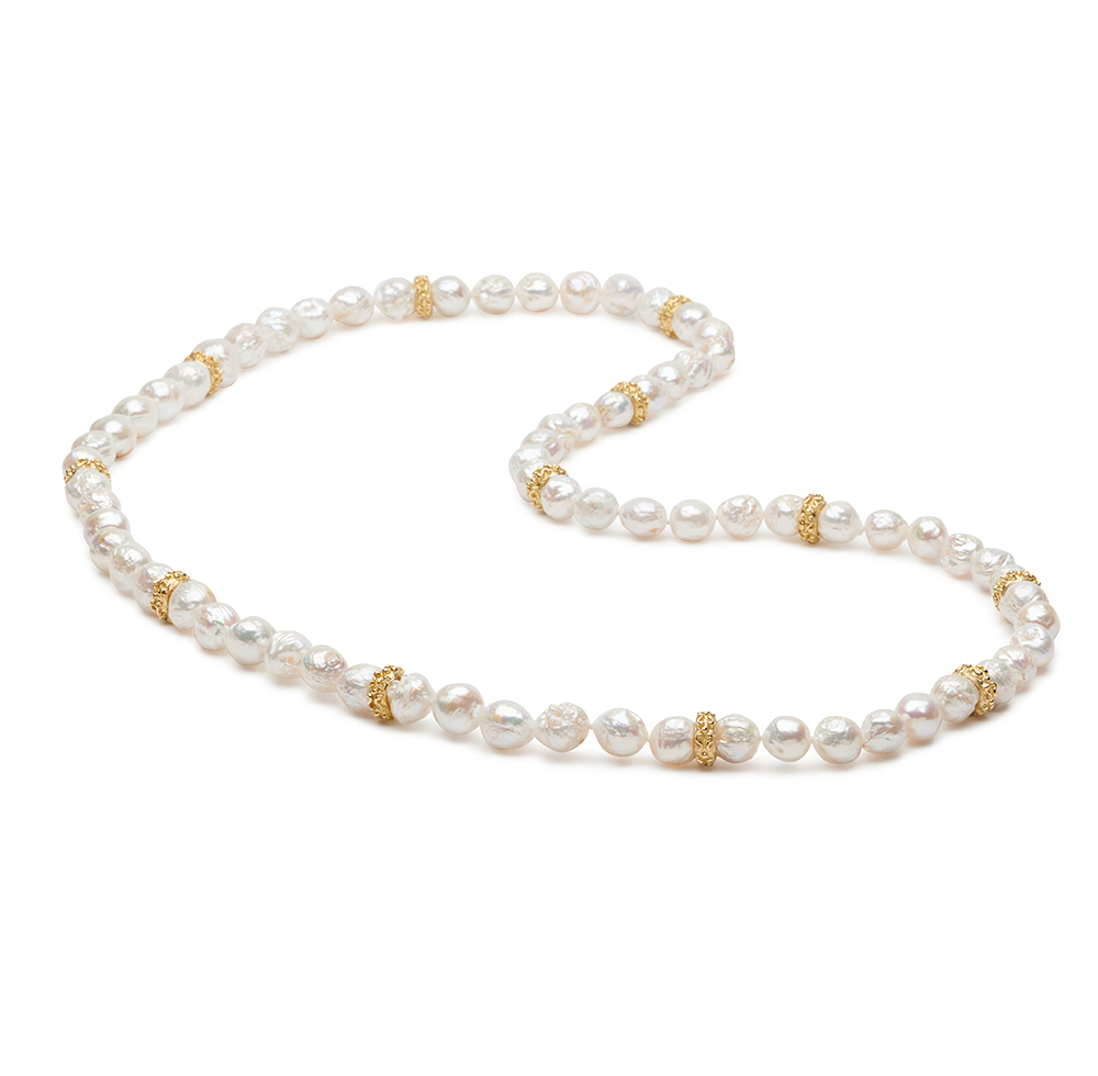 Fireball Pearl Necklace with "Laura" Rondelles