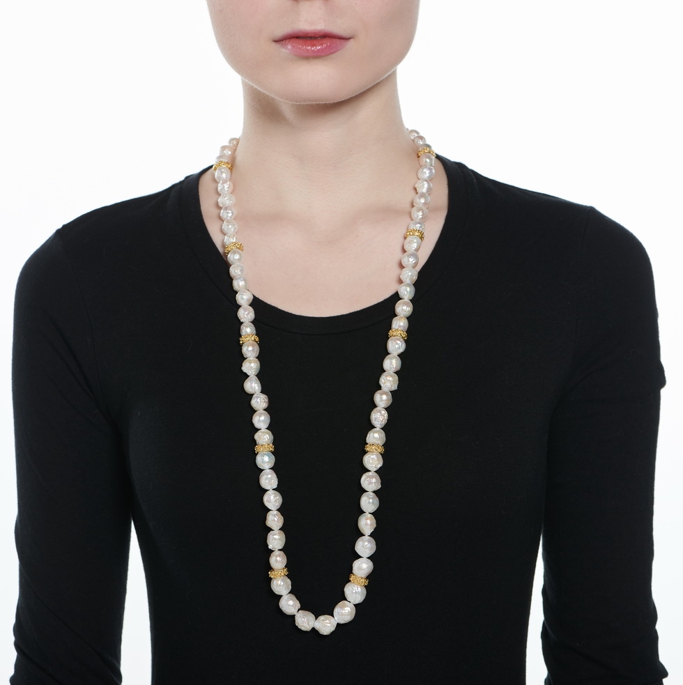 Fireball Pearl Necklace with 