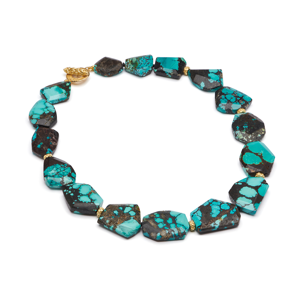 Turquoise Necklace with Small "Mimi" Toggle Clasp