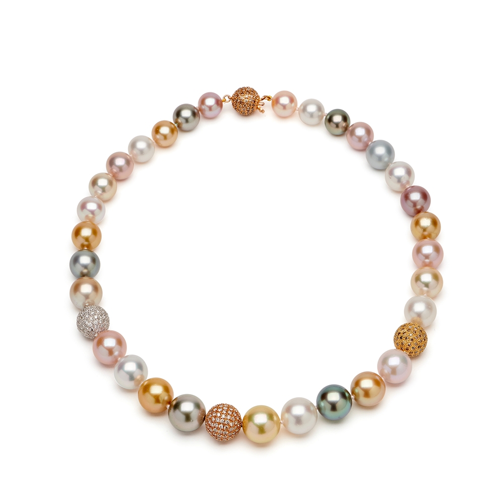 Pearl and Diamond Ball Necklace N-2113_Multicolored_SS,_Tahitian_and_FW_Pearl_Necklace_with_Dia_Balls.jpg
