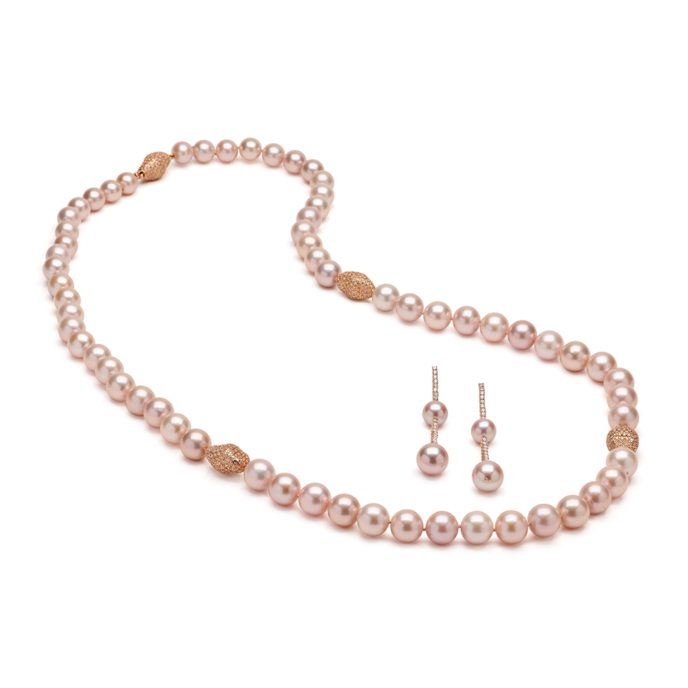 Pearl and Diamond Drop Earrings N-2114-0000_E-1647_FW_Pink_Pearl_and_Diamond_Necklace_with_Pink_FW_Pearl_and_Dia_Drop_Earrings.jpg