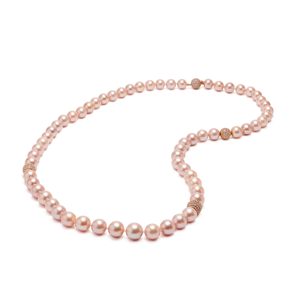 Pearl & Diamond Ball Necklace