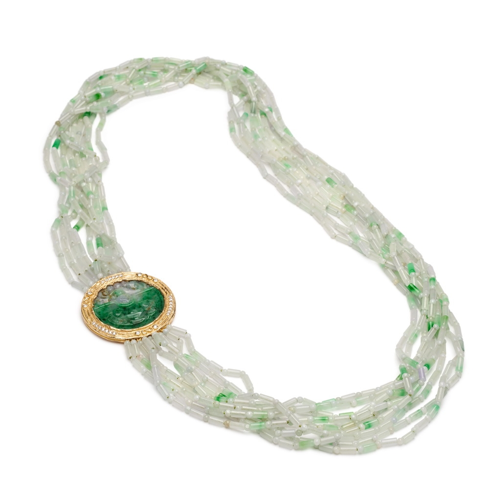 Jade Bead Necklace with 