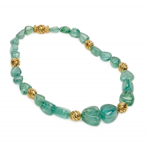 Tourmaline Bead Necklace with 