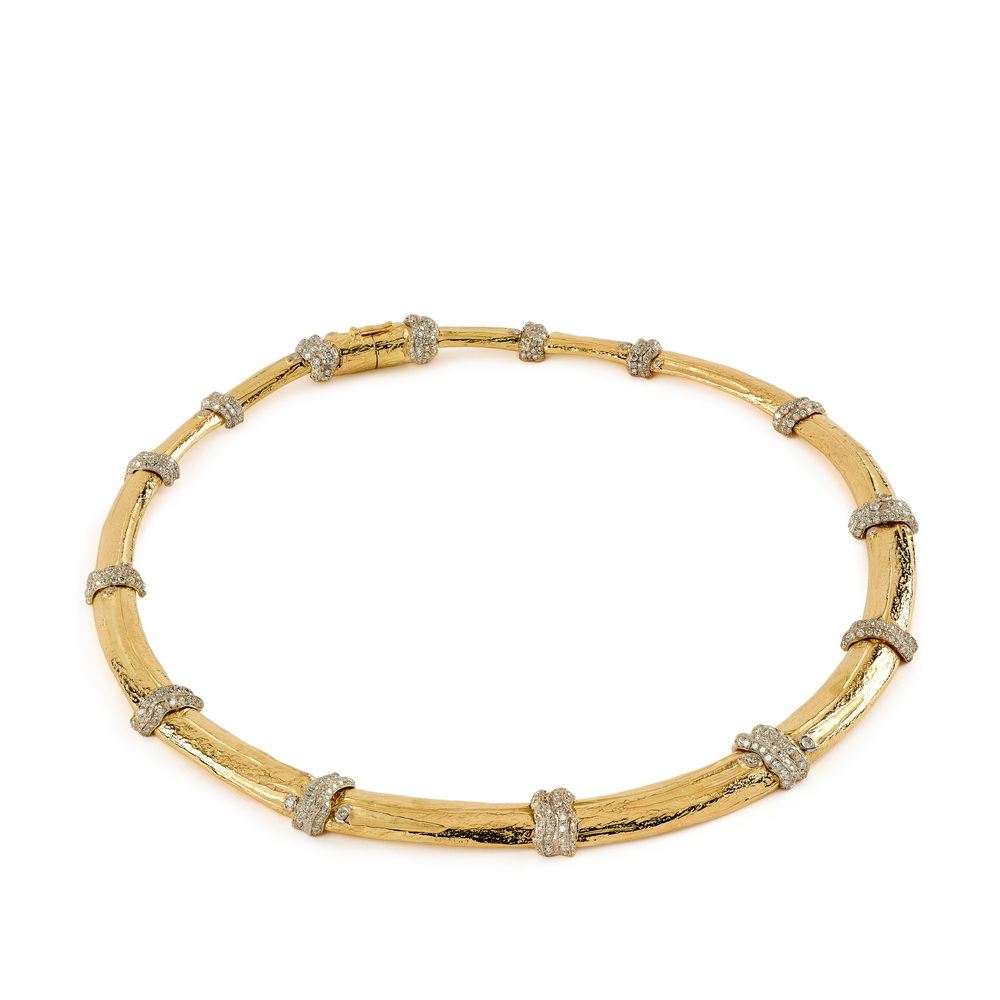 "Bamboo" Necklace with Diamonds