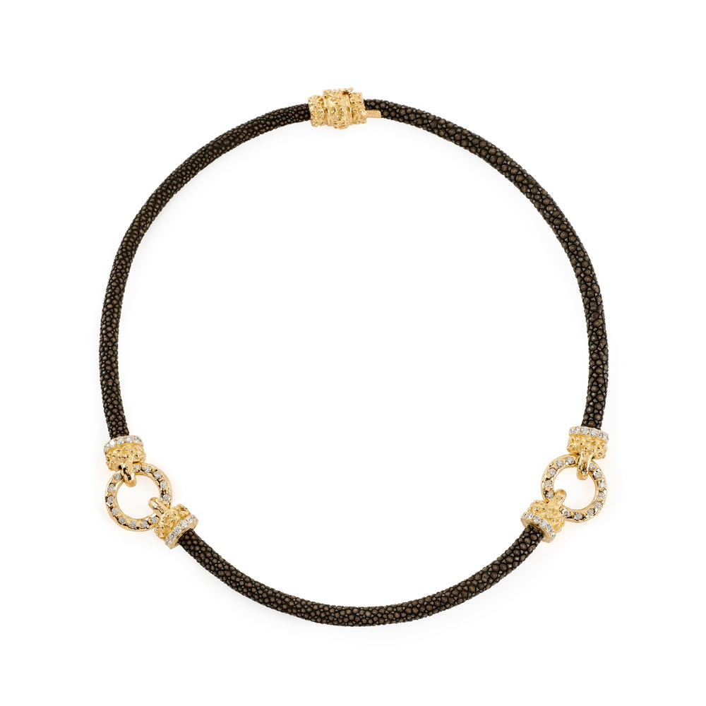 "Steel" Stingray with Two Large Diamond Circles