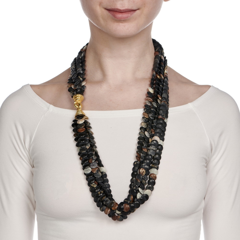 Picasso Marble Beads with XXL "Chinati" Clasp N-2237-16001_on_model.jpg