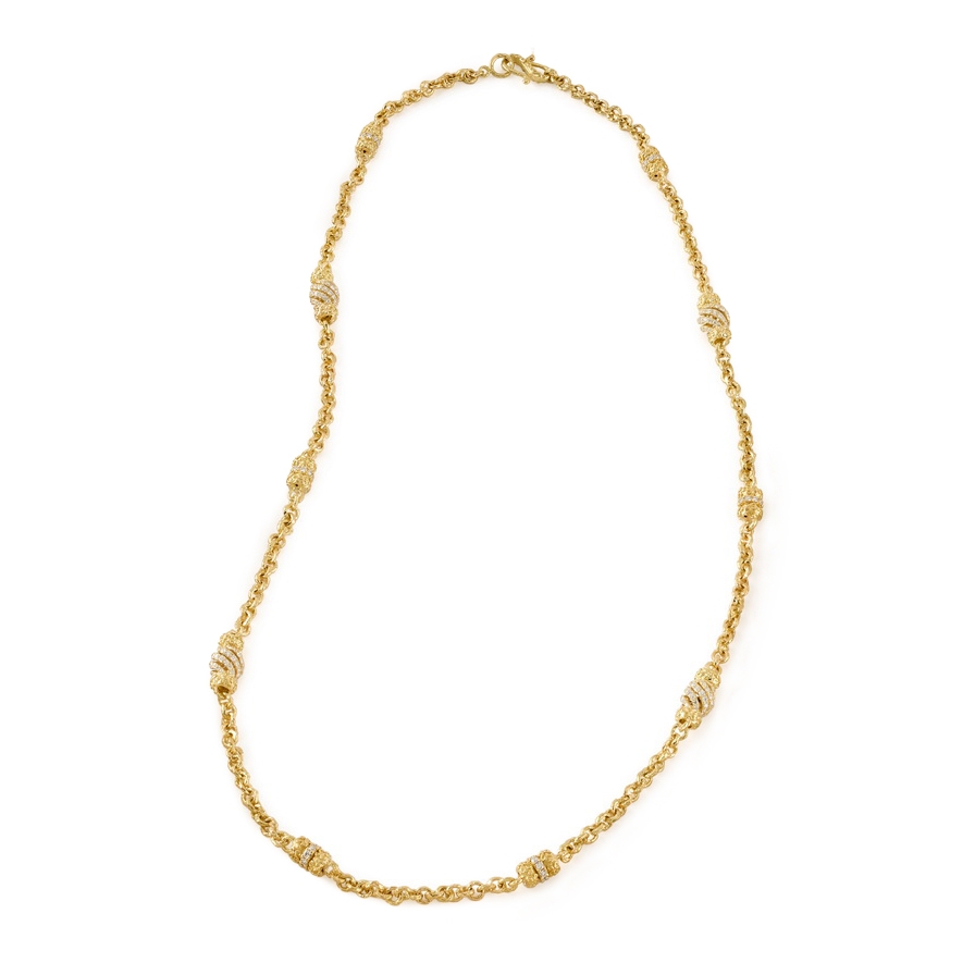Diamond Open Spiral Bead & Small Double Laura Rondelles Necklace N-2508-17730,_Dia_Open_Spiral_Bead_Sm_Double_Laura_Rondelles_Necklace.jpg