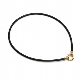 Black Rubber Necklace with Small Chinati Clasp