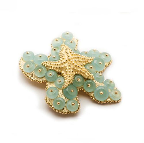 Aquamarine "Starfish" Pendant-Brooch